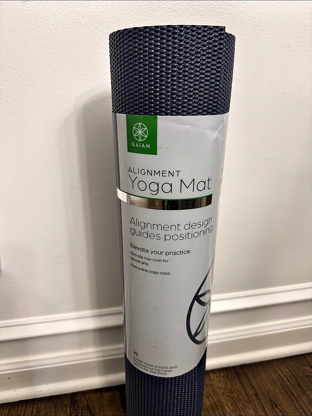 Gaiam Alignment Yoga Mat 6mm Blue NWT